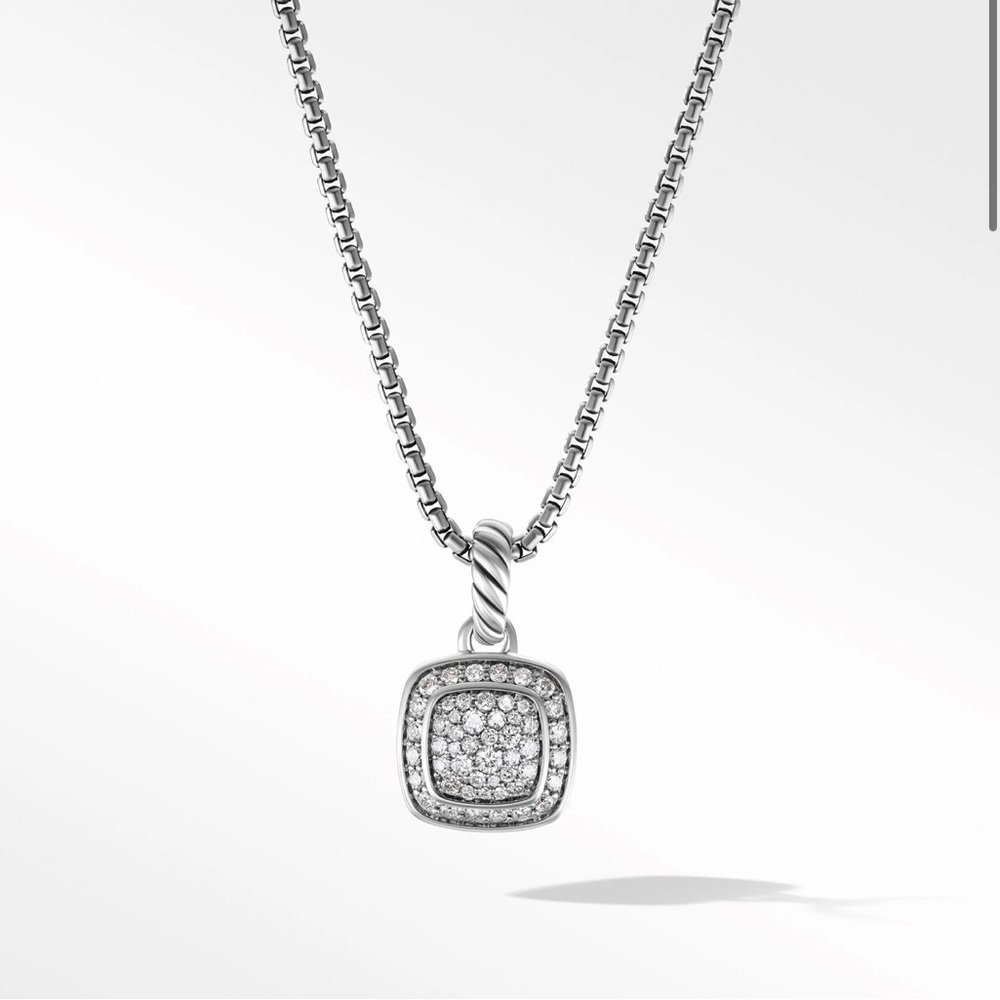 David Yurman SS 925 Petite Albion Pave Diamond Enhancer Pendant